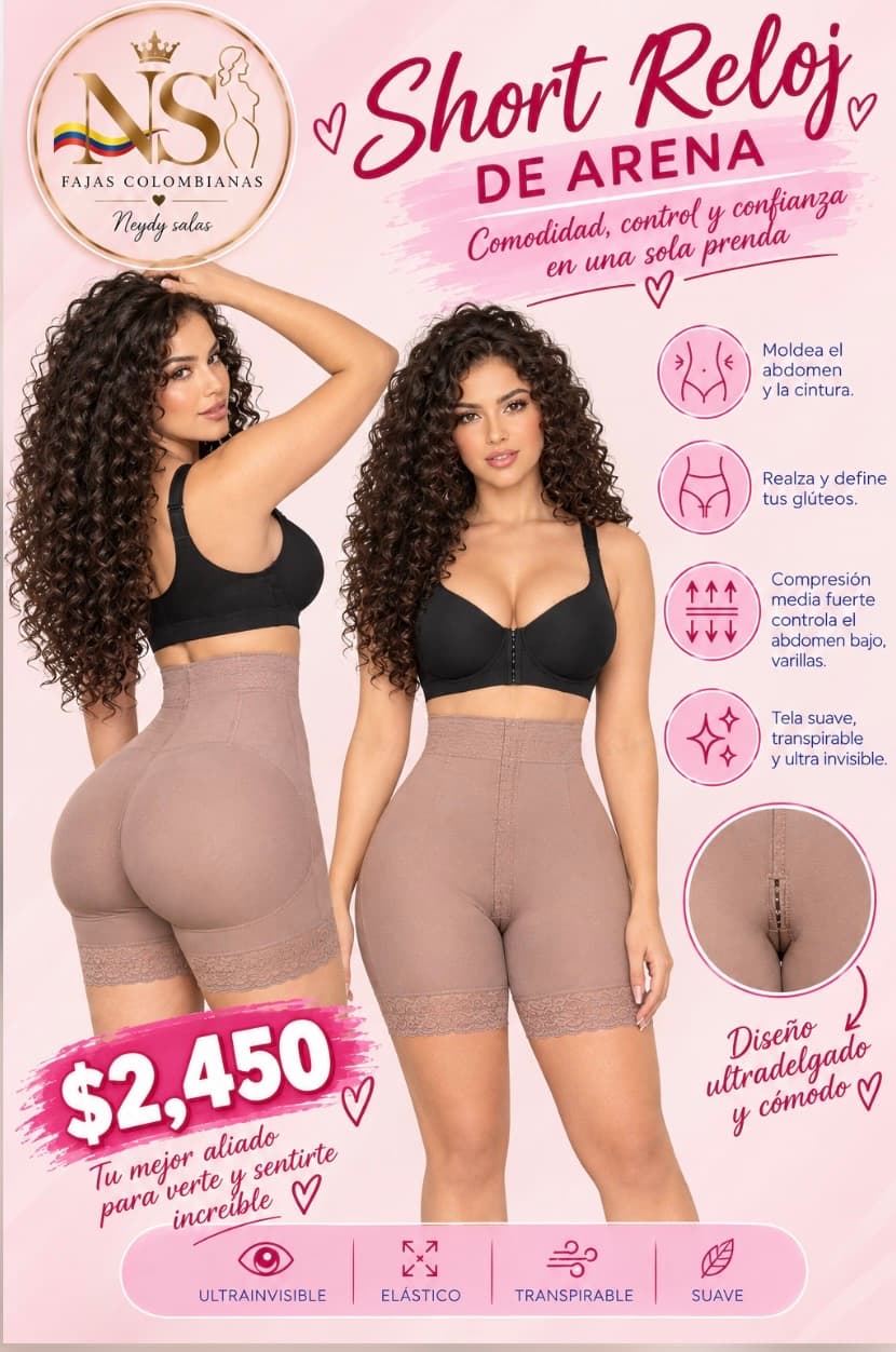 NS Fajas Colombianas Short Reloj de Arena